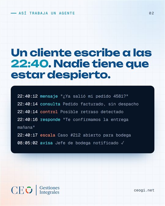 Un agente atiende por WhatsApp a las 22:40